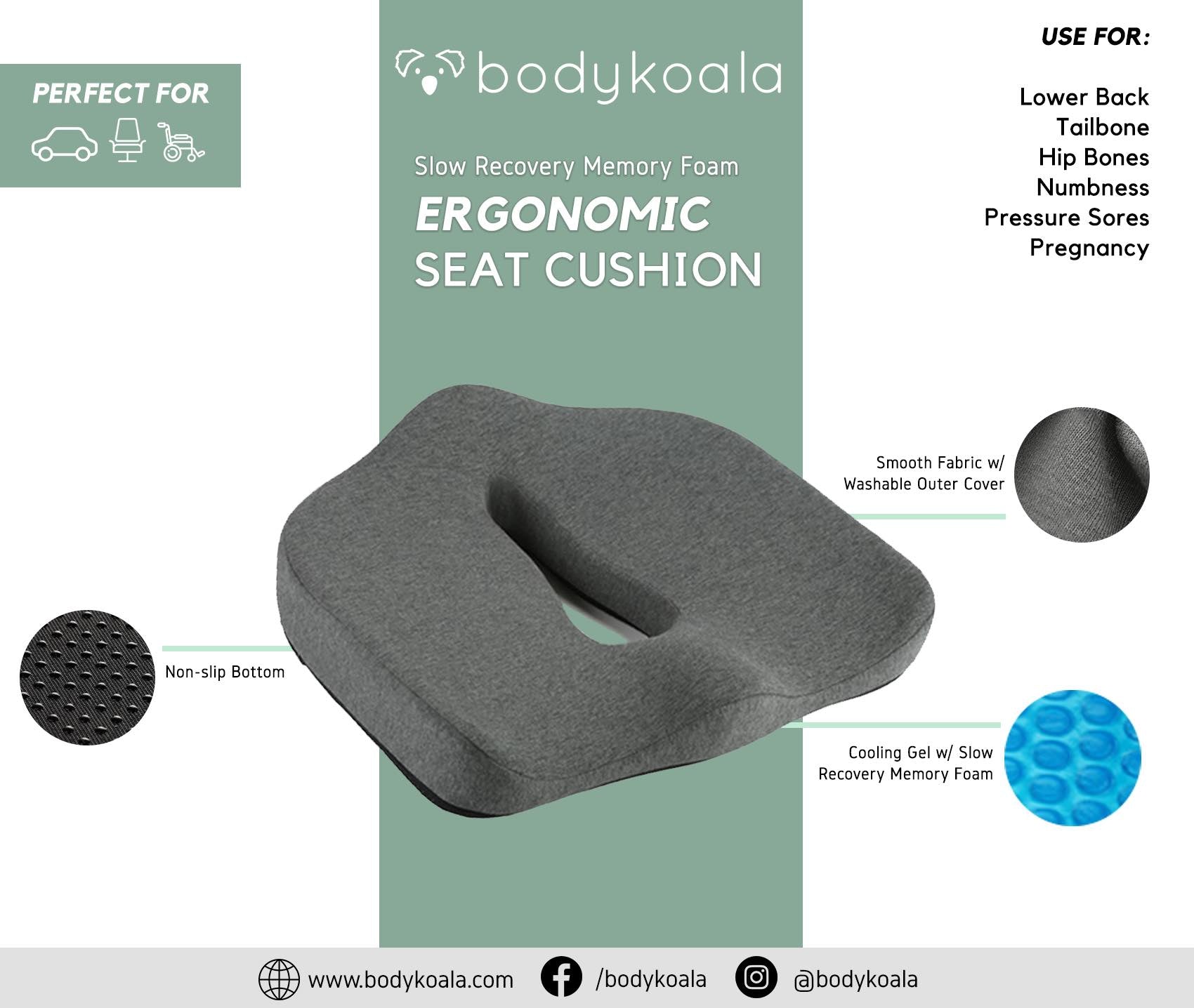 Ergonomic discount seat pillow